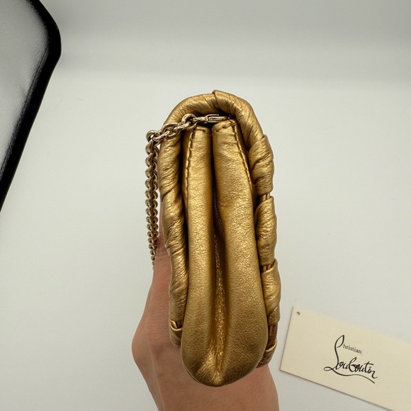 Christian Louboutin Kenya Metallic Gold Clutch - Picture 3 of 7
